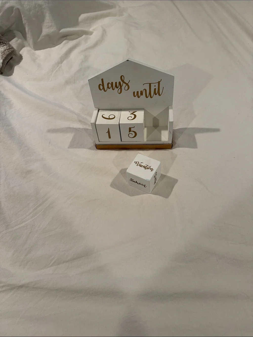 White and Gold 'Days Until' Countdown Blocks - Home Wall Decor